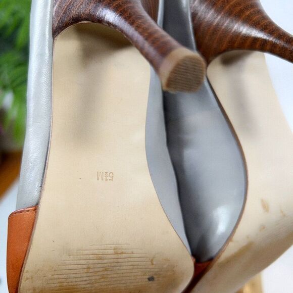 Womens Guess Old Money Classy Leather Peep-Toe Stiletto Buckle Heels / 5.5 - Picture 9 of 9